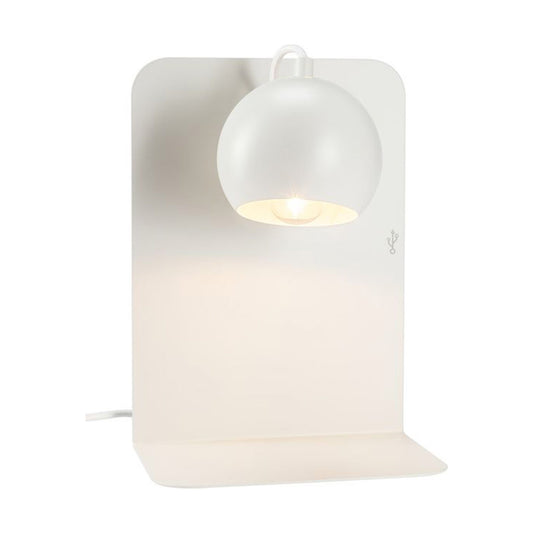 Метална лампа за стена с USB порт BALL 104539 - бял