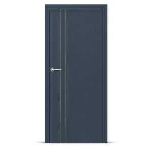 Фурнированa интериорнa вратa интарзия LUX 104 - четкана стомана
