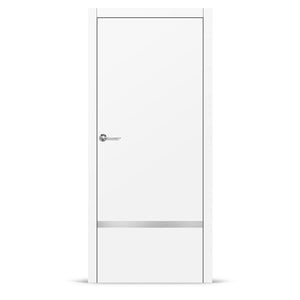 Фурнированa интериорнa вратa интарзия LUX 117 - четкана стомана