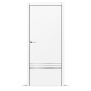 Фурнированa интериорнa вратa интарзия LUX 118 - четкана стомана