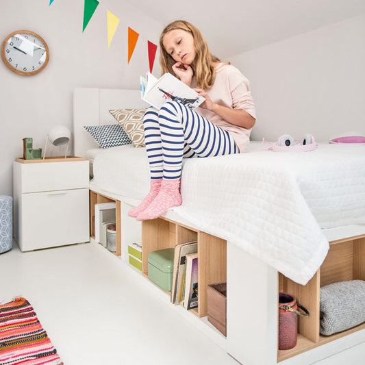 Легло с място за съхранение 120 x 200 4YOU - бял