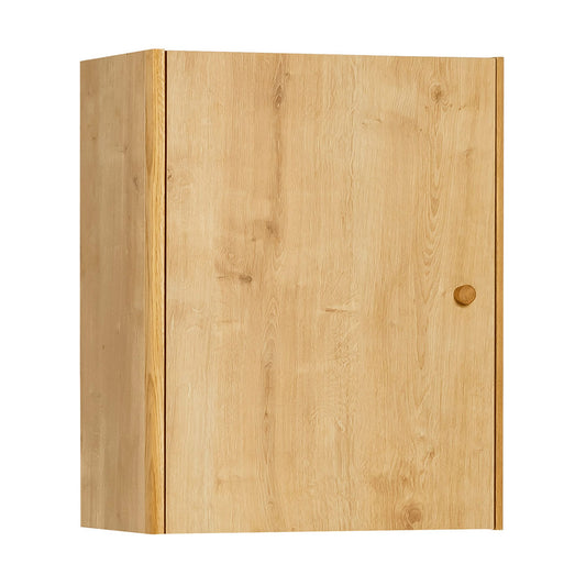 Шкаф за окачване NATURE с елементи на естествено дърво и заоблени ръбове - дъб и бяло