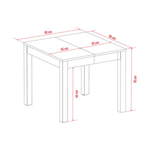 Разтегателна маса 90x90 Simple