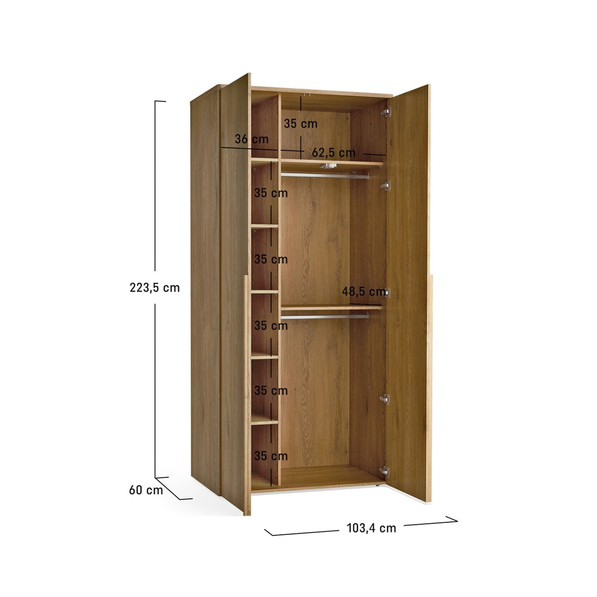 Двукрилен гардероб Well