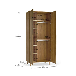 Двукрилен гардероб Well